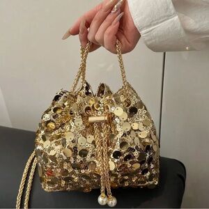 Unbranded Gold Sequin Women's Bag -NIP